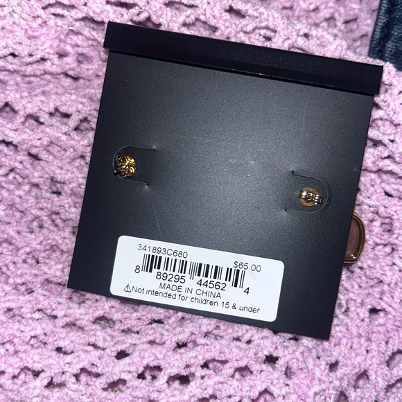 NWT Coach Gold and Pink Heart Earrings - Picture 3 of 3